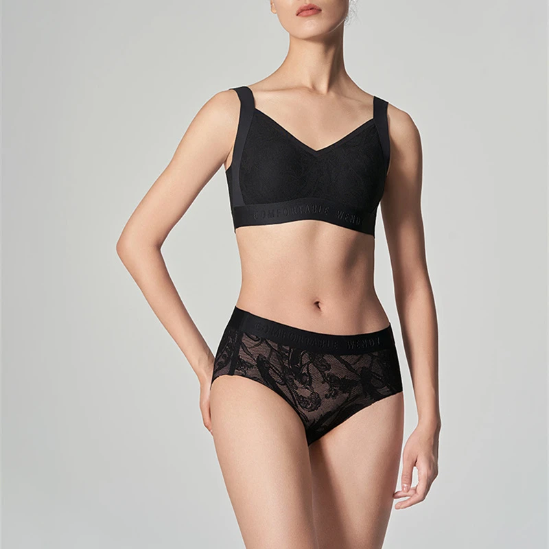 爱家飞天内衣内裤套装背心款蕾丝无钢圈宽肩带舒适文胸