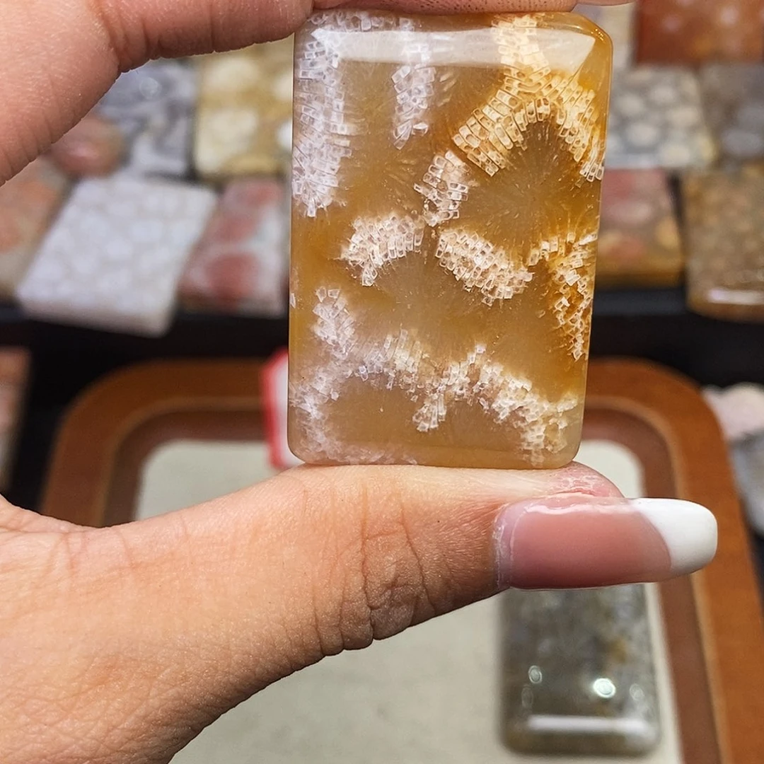 硅化玉珠宝半成品合金珊*玉