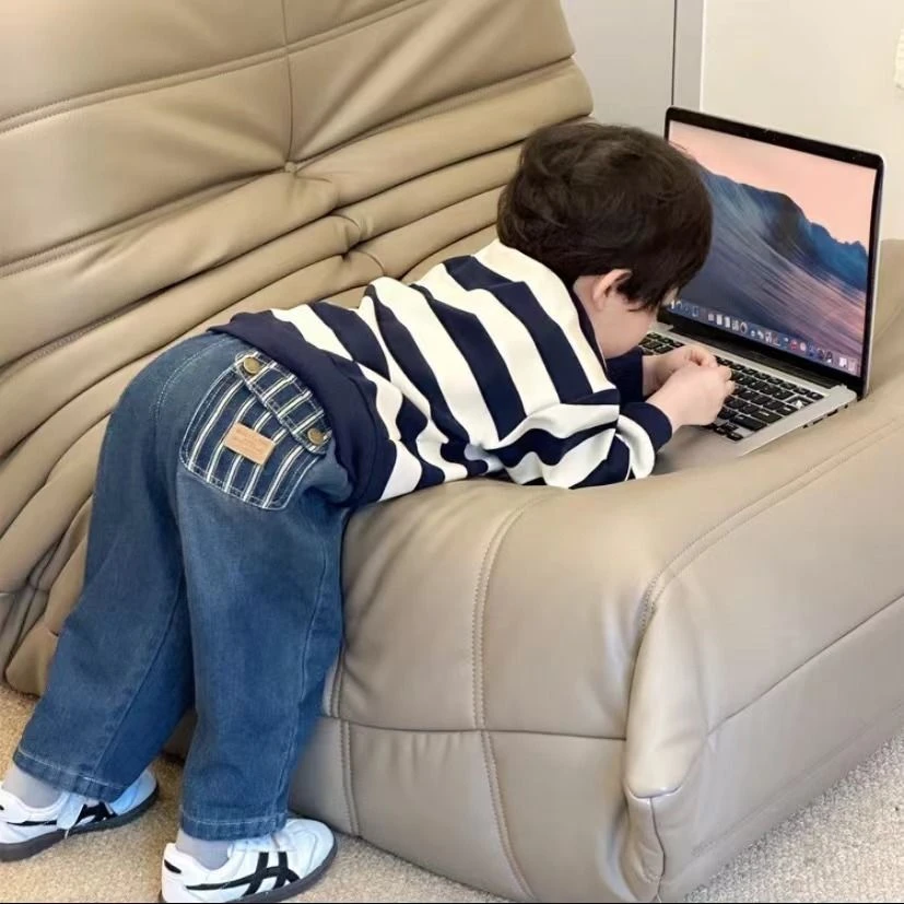 儿童牛仔裤2024春季新款童装男女童韩版洋气潮童裤子宽松百搭