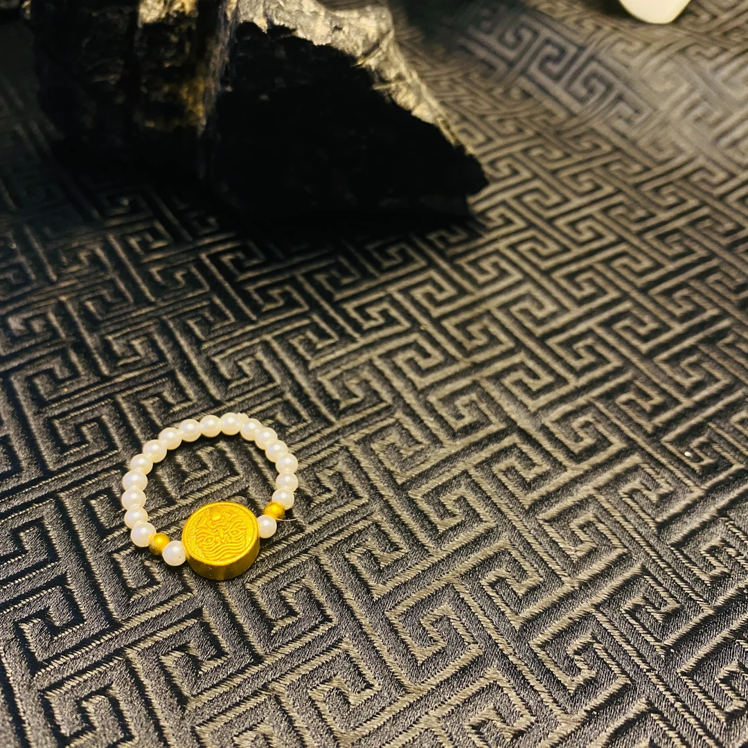 合金仿珍珠戒指 【扎基拉姆小小】弹力民族风戒指高级感女士时尚