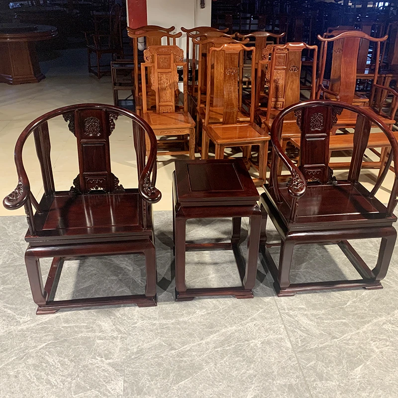 南美酸枝皇宫椅圈椅三件套会客椅