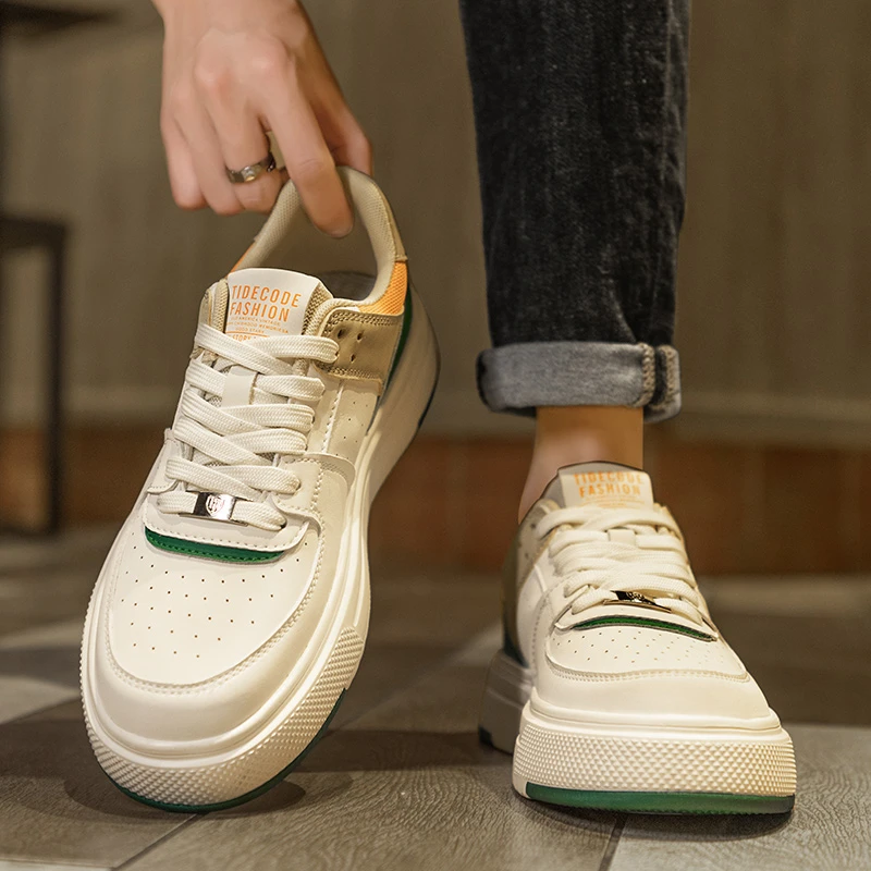 夏季男鞋板鞋透气男士厚底休闲运动鞋潮流时尚低帮潮鞋男款小白鞋