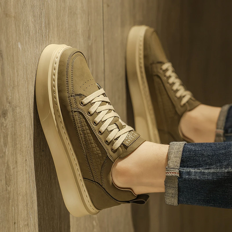 2025新款男鞋秋季休闲板鞋厚底时尚低帮男士潮鞋男款鞋子防滑潮流