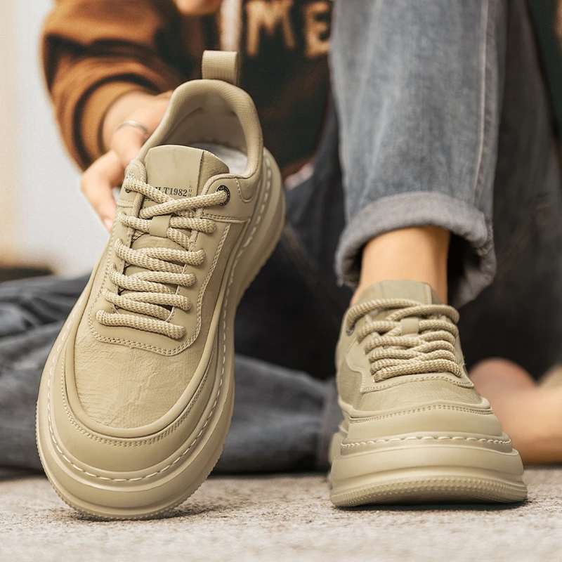 男鞋秋冬新款板鞋男款时尚休闲运动潮鞋厚底百搭软底潮流男士鞋子