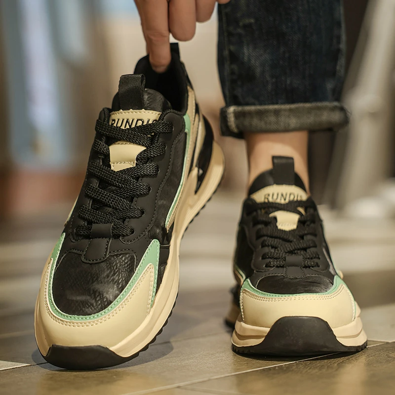 秋冬季男鞋潮流时尚男士板鞋厚底秋季百搭低帮休闲跑步阿甘潮鞋子