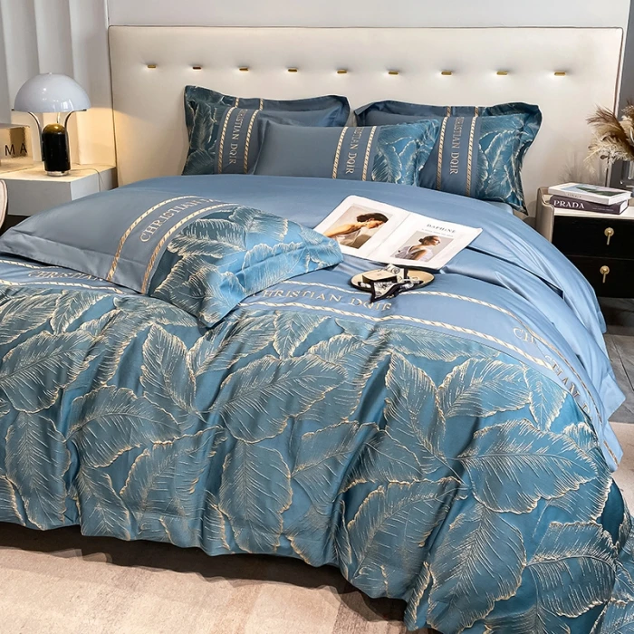 高档贡缎提花全棉四件套欧式高端纯棉匹马棉床单被套床笠床上用品