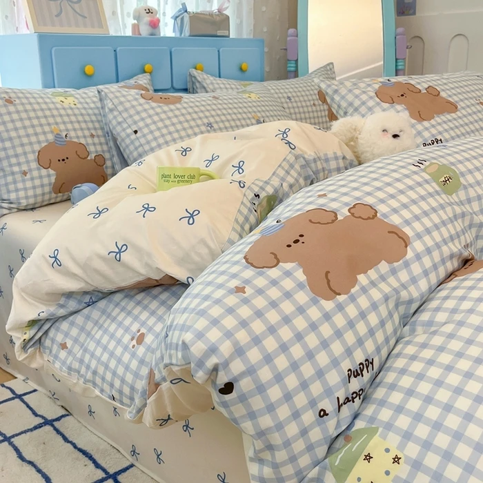 纯棉四件套全棉2024新款床上用品小清新床单件被套宿舍三件套床笠