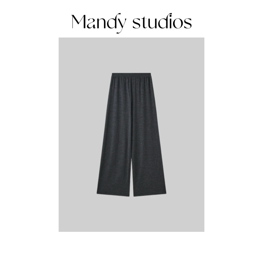 【ROW空气裤/不可机洗】岛津一片式无缝卷边精纺羊毛长裤