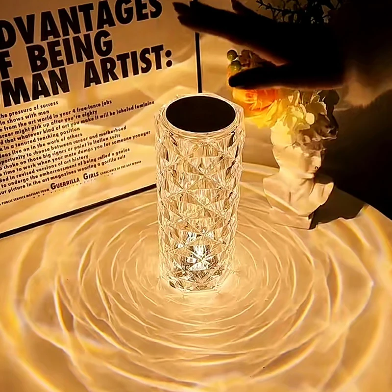 网红情调浪漫玫瑰花氛围台灯触碰充电卧室睡眠床头ins风小夜灯具