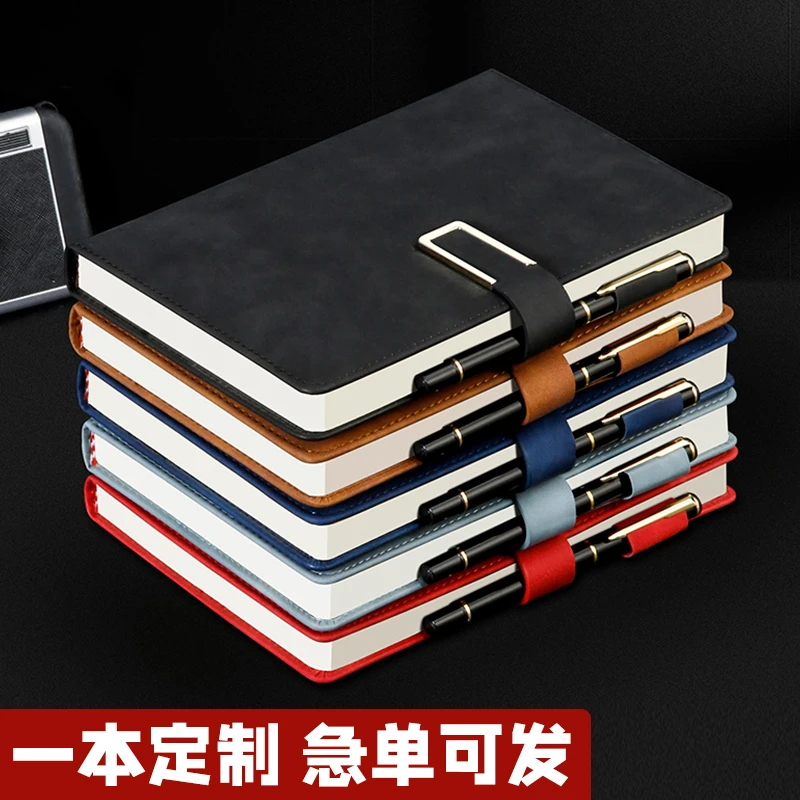 A5笔记本本子刻字超厚商务皮本大学生文艺日记本精致简约加厚记事