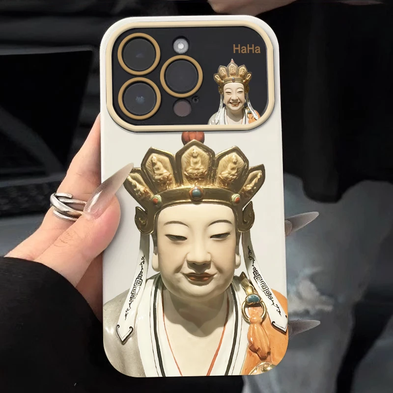 无语菩萨苹果15手机壳iPhone13/14promax防摔12/11全包xr创意8p软