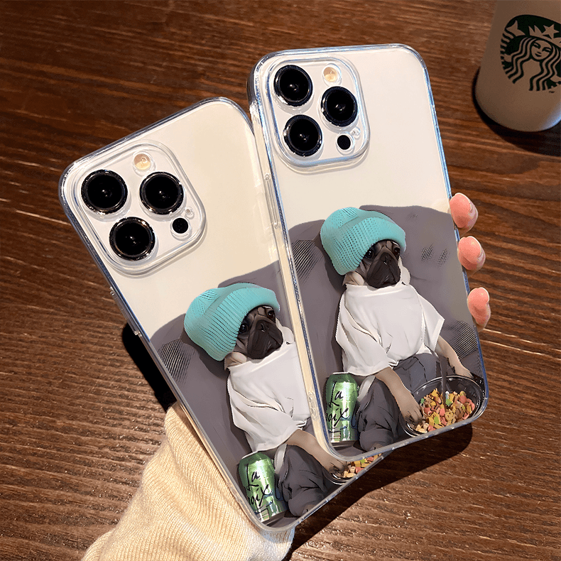 委屈狗狗苹果15手机壳iPhone13/14promax防摔12/11全包xr卡通8p软