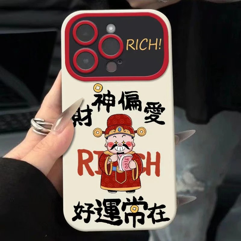 财神偏爱苹果13/15手机壳iPhone14promax防摔12/11全包xr国风8p软