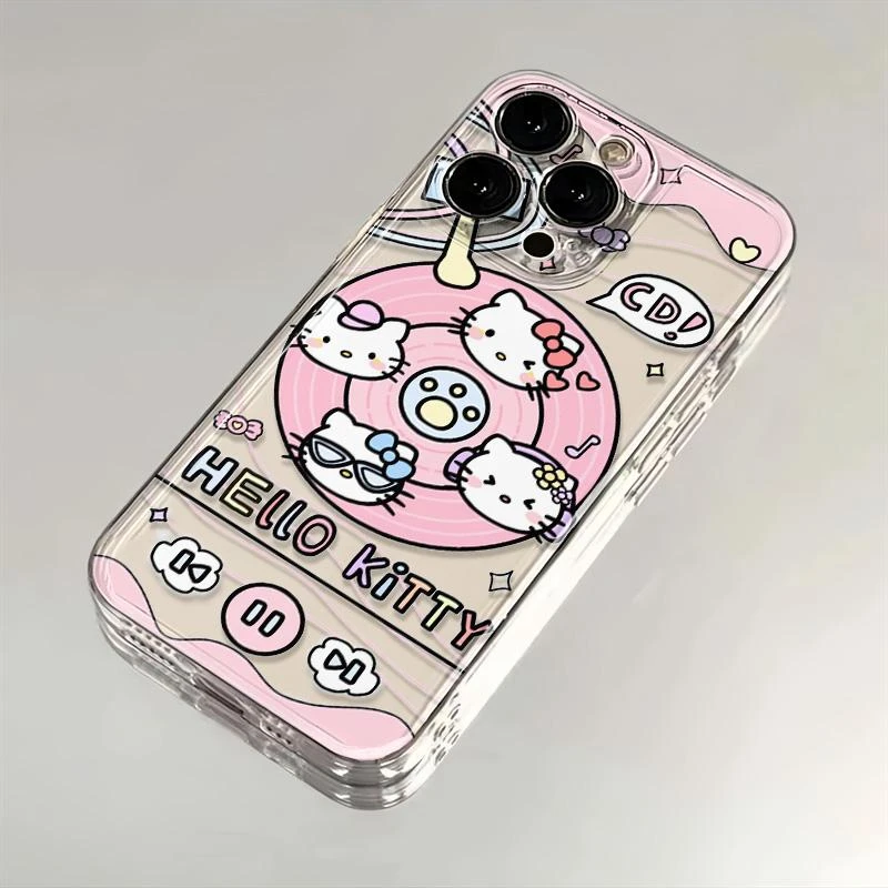 唱片凯蒂猫苹果15手机壳iPhone13/14promax防摔12/11全包xr卡通8p