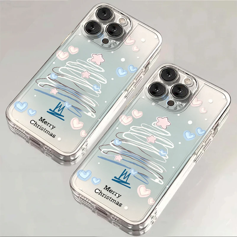 晕染高级圣诞树苹果15手机壳iPhone13/14promax防摔13/12全包xr软