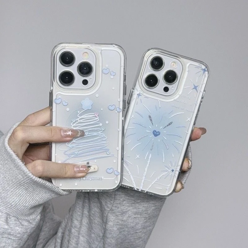 冬日晕染烟花苹果15手机壳iPhone13/14promax防摔12/11全包xr软8p