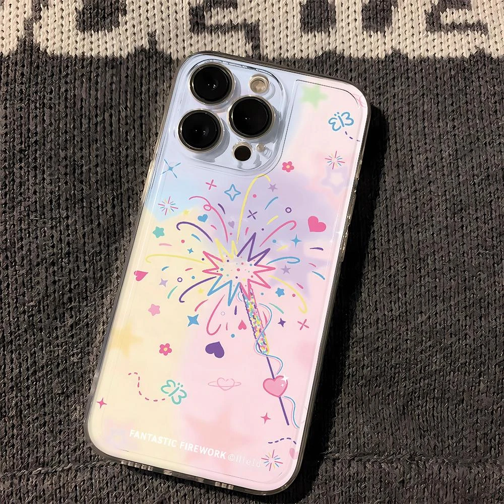 烟花蝴蝶苹果15手机壳iPhone13/14promax防摔12/11全包xr高级8p软