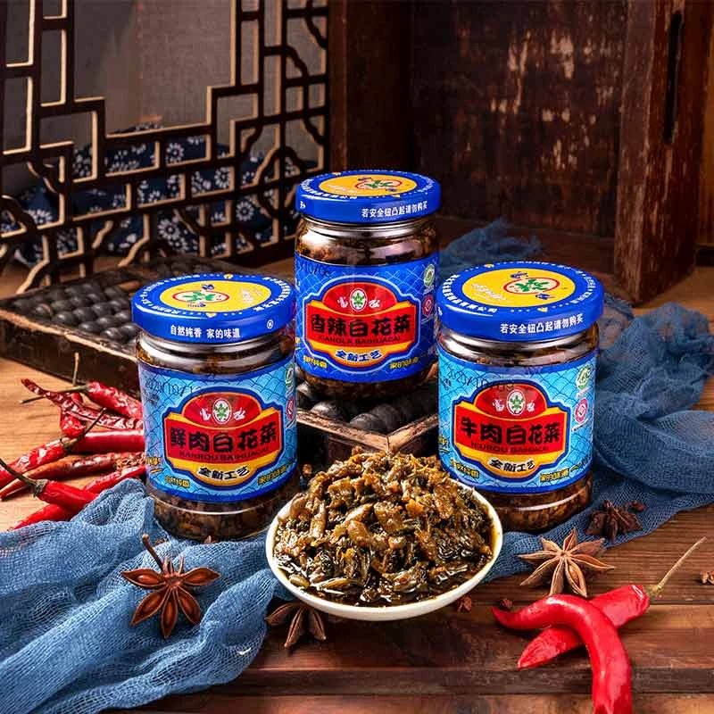 富水白花菜腌制酱菜168g*3瓶拌饭拌面香辣鲜肉牛肉三种口味任选