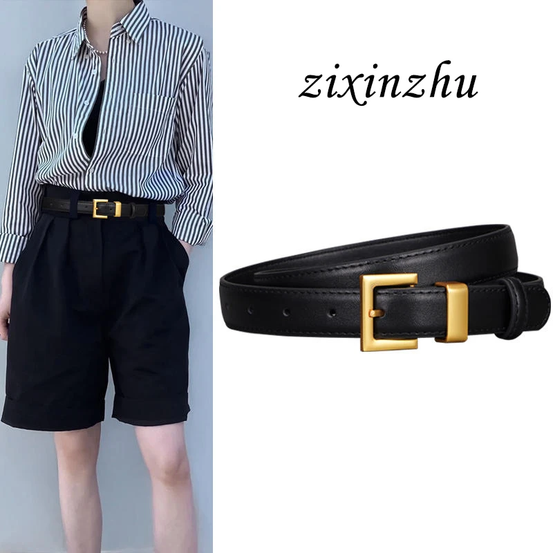 皮带女款真皮网红细腰带爆款2025新款牛仔裤配饰复古百搭时尚牛皮