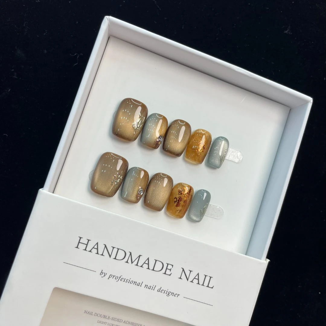 【秋枫】纯手工穿戴甲秋冬美甲气质美白显手长贴合赠送五件套