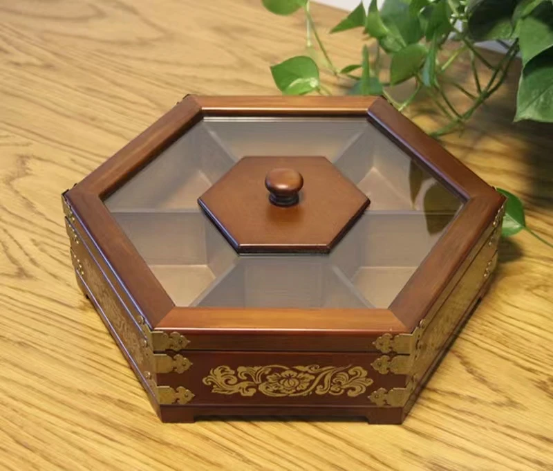 坚果干果糖果收纳盒喜糖家里瓜子果盒木质果盘零食客厅家具用品