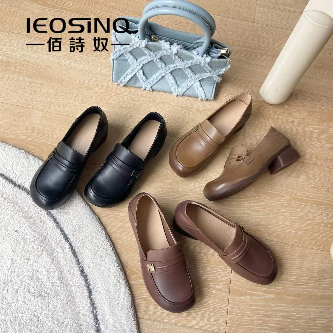 707320790佰诗奴女鞋2024年春季新款单鞋软底英伦风休闲小皮鞋女