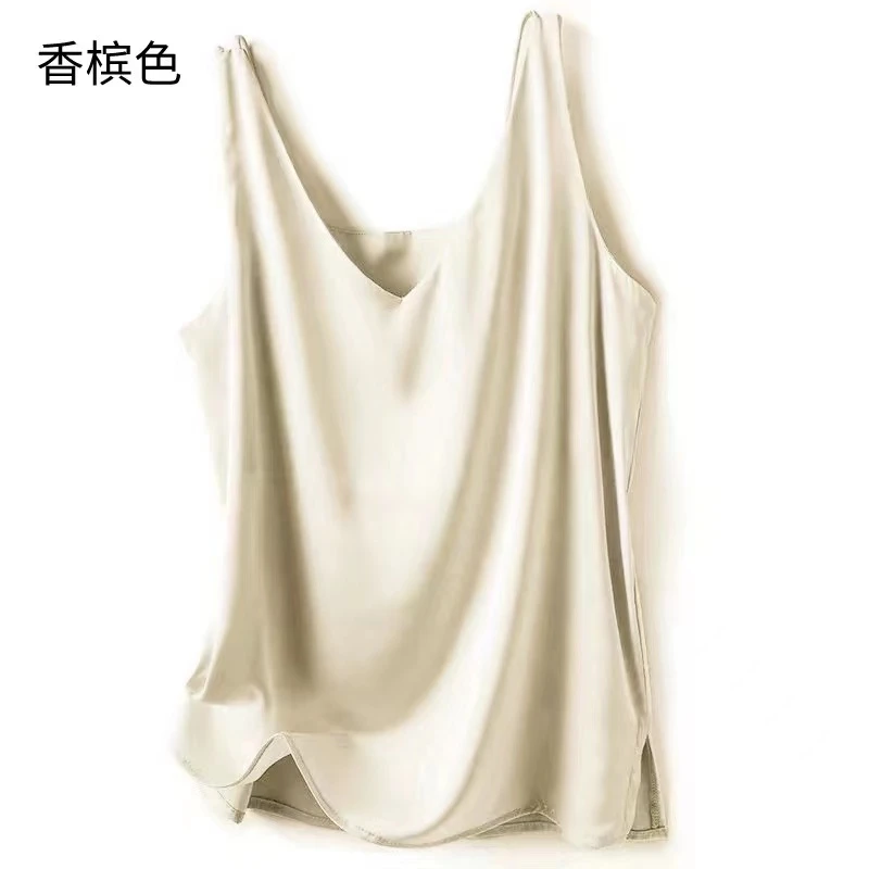 西服西装内搭小吊带背心女夏打底外穿气质百搭仿真丝缎面无袖上衣