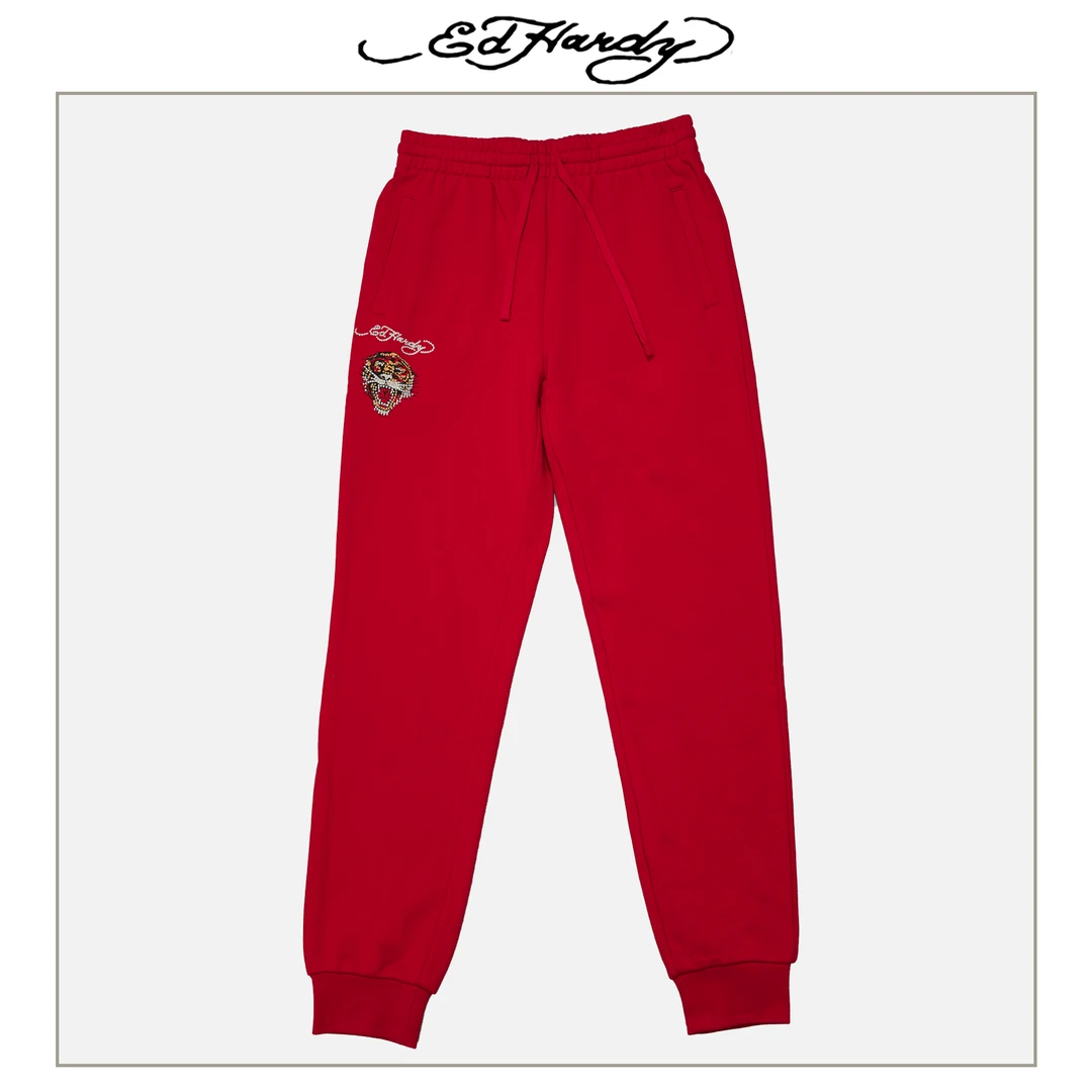 Ed Hardy/埃德哈迪经典虎头系列卫裤E1OWW043