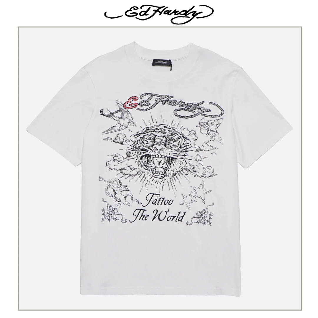 Ed Hardy/埃德哈迪夏季新款正虎头系列潮牌短袖T恤E1QYM254