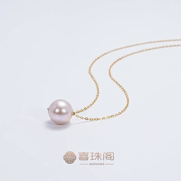 喜珠阁【凡凡专属】淡水珍珠白色路路通吊坠11-12mm左右时尚坠链