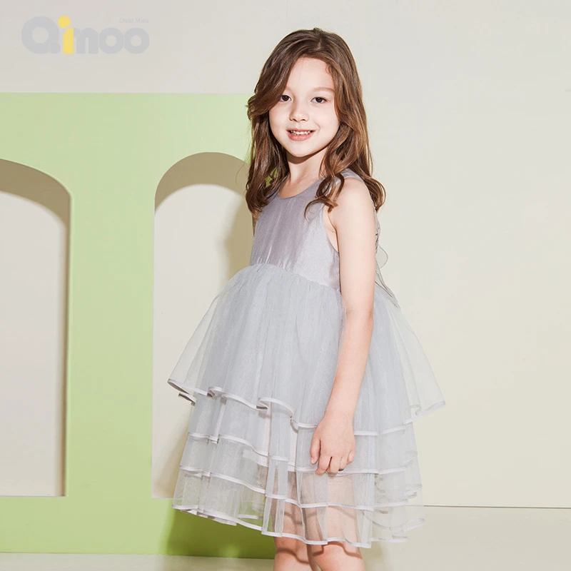 Qimoo 童装23夏新品轻盈甜美网纱翅膀精致公主连衣裙QMT2LP268B