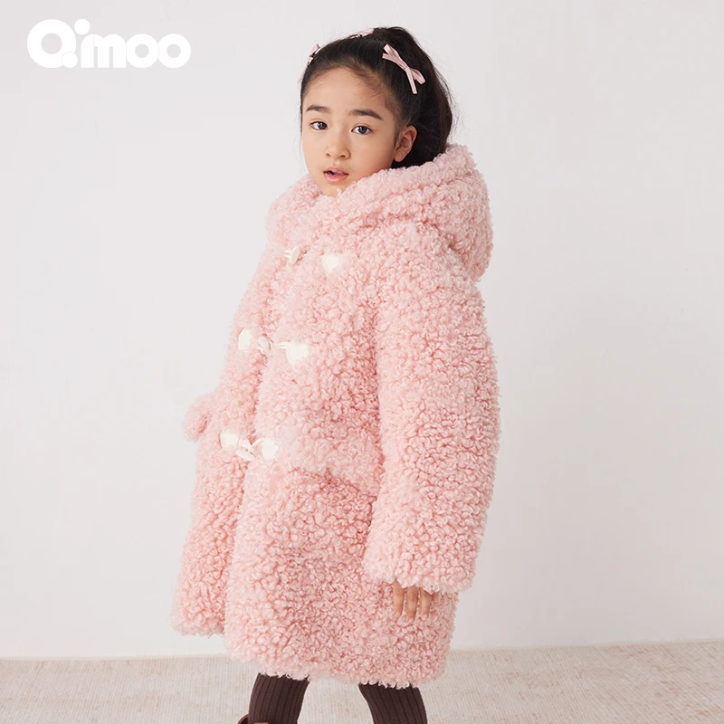 Qimoo/淇木24冬季女童加厚中长款保暖大衣外套QCL4DP313C