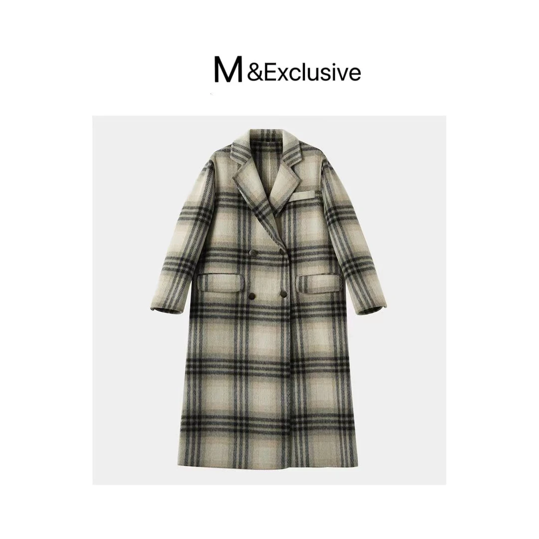 M&E【英国订单】秋冬加棉加厚长款妮子大衣女高级感毛呢外套学院风
