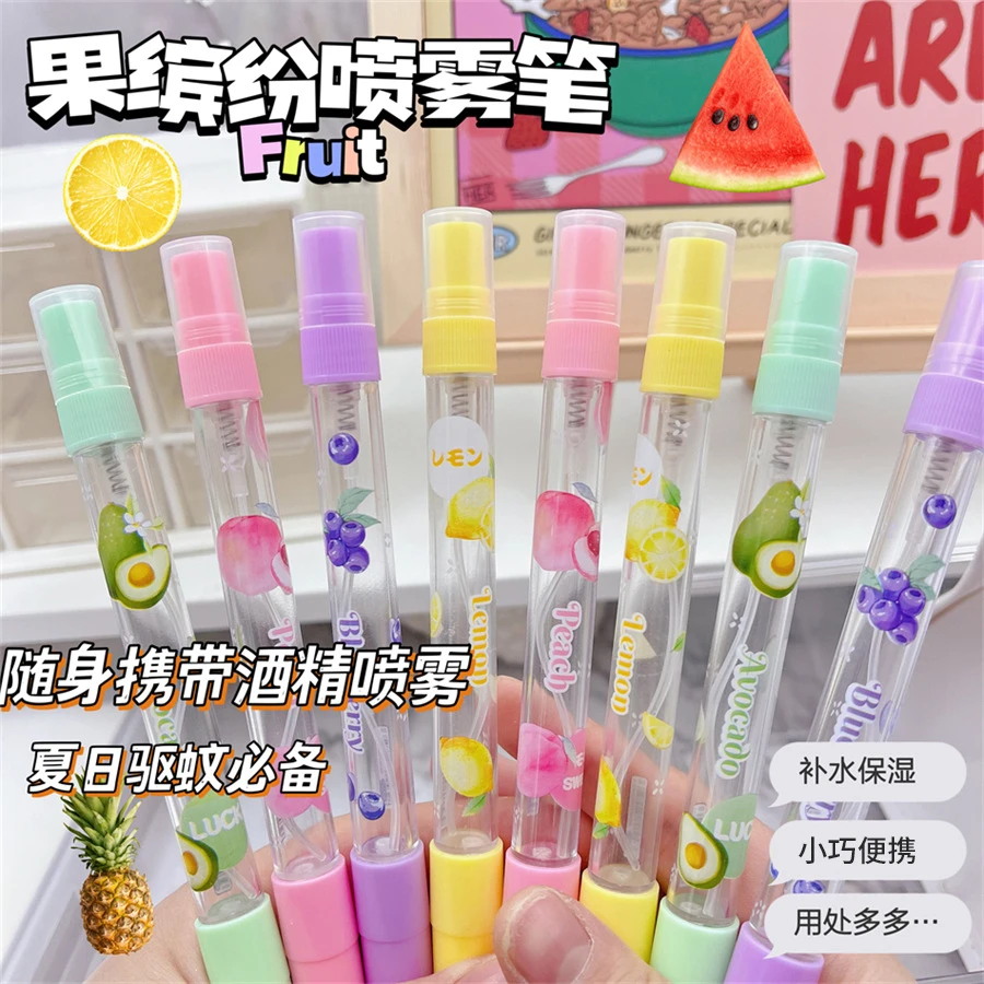 创意多功能水果喷雾中性笔喷雾瓶喷雾笔便携式水果喷雾笔