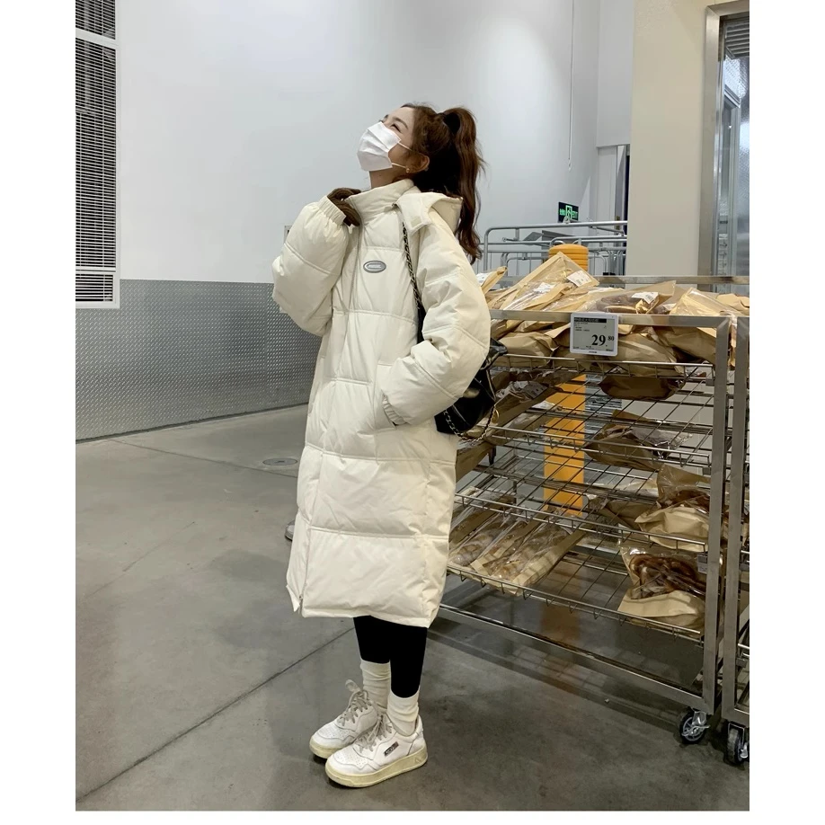 波司澄羽绒服女中长款过膝韩系小个子中戏外套百搭学生白鸭绒羽绒