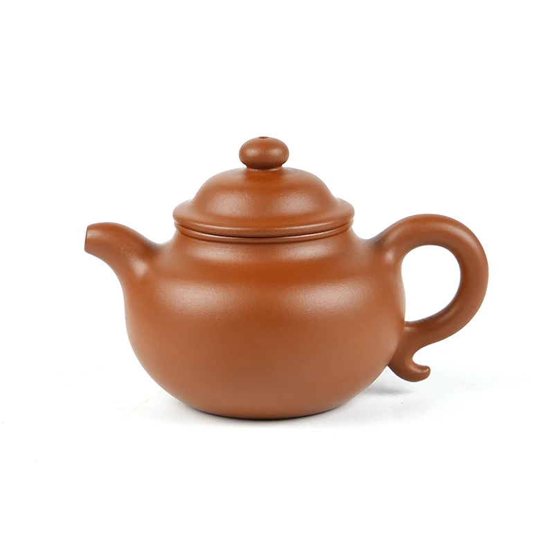 陶公粟原矿赵庄朱泥《莲子》150cc内推手制精美圆壶紫砂壶茶具