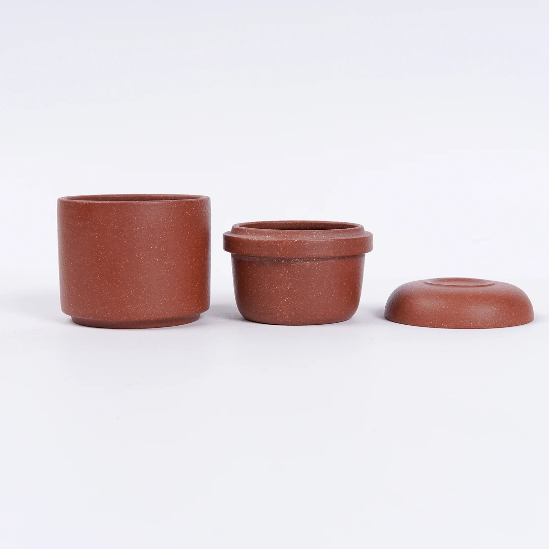 【陶公粟】尾单微瑕原矿朱段《快客杯》160cc手制紫砂盖杯主人杯