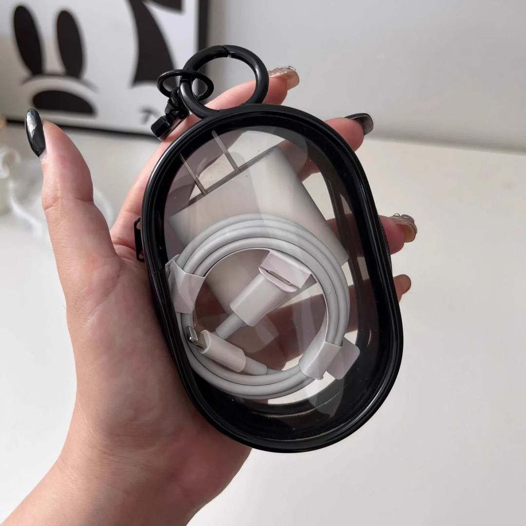 数据线充电器收纳透明绕线迷你便携随身外出耳机收纳盒充电整理