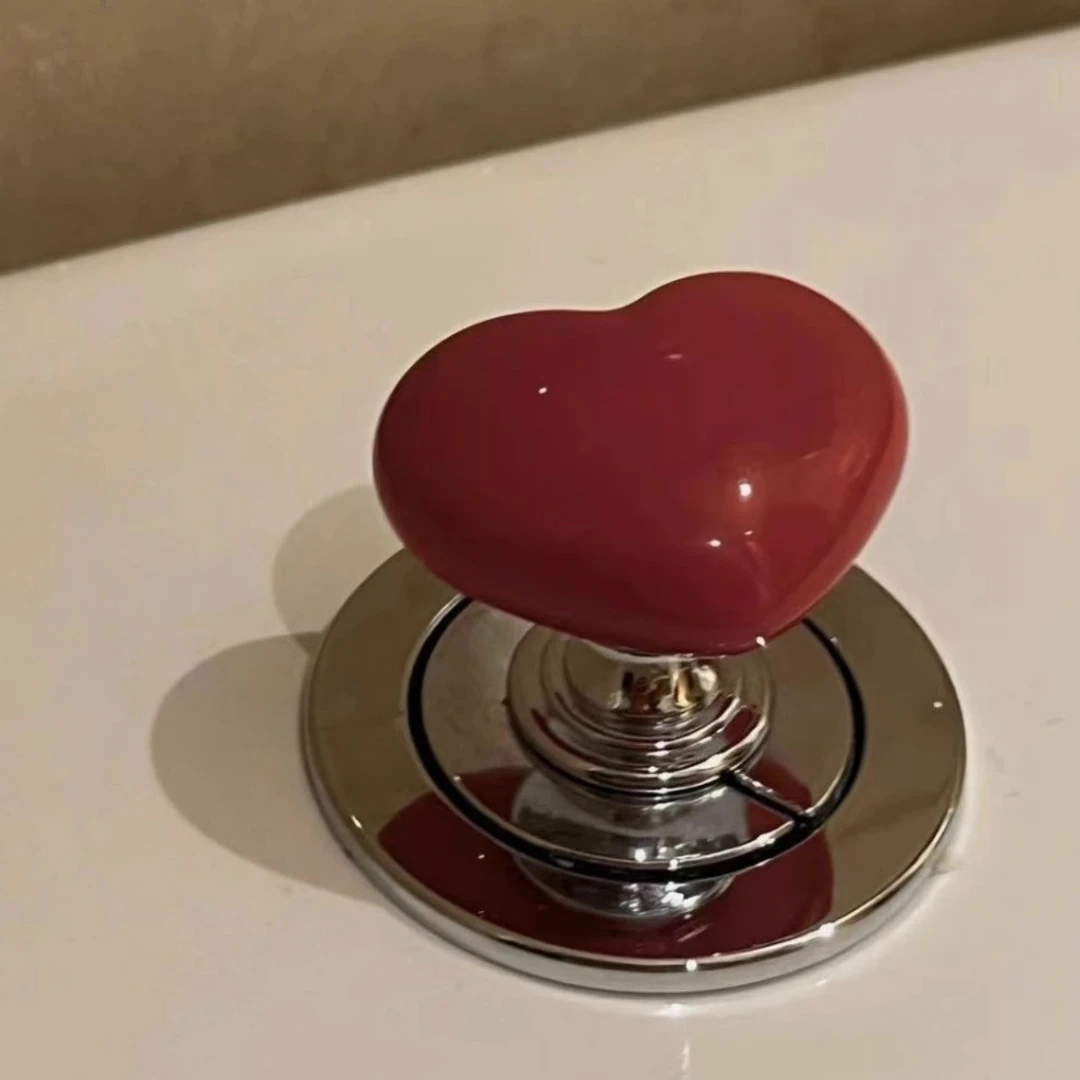 水箱按钮爱心马桶冲水器心形配件长美甲店专用通用冲水开关卫生间