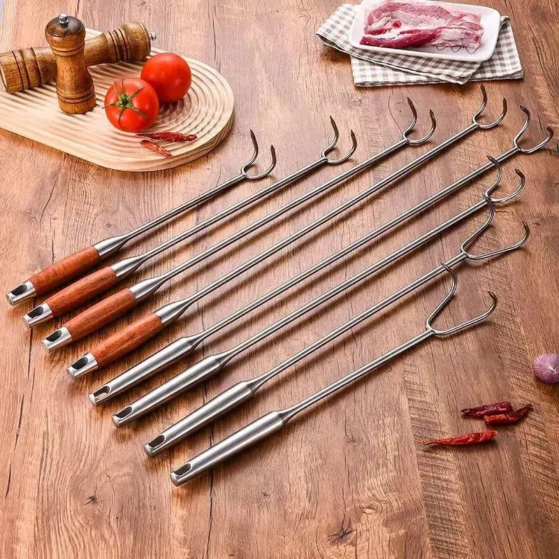 不锈钢捞肉钩子卤肉钩炸肉钩扣肉勾抓钩不锈钢抓钩捞肉尖钩加粗