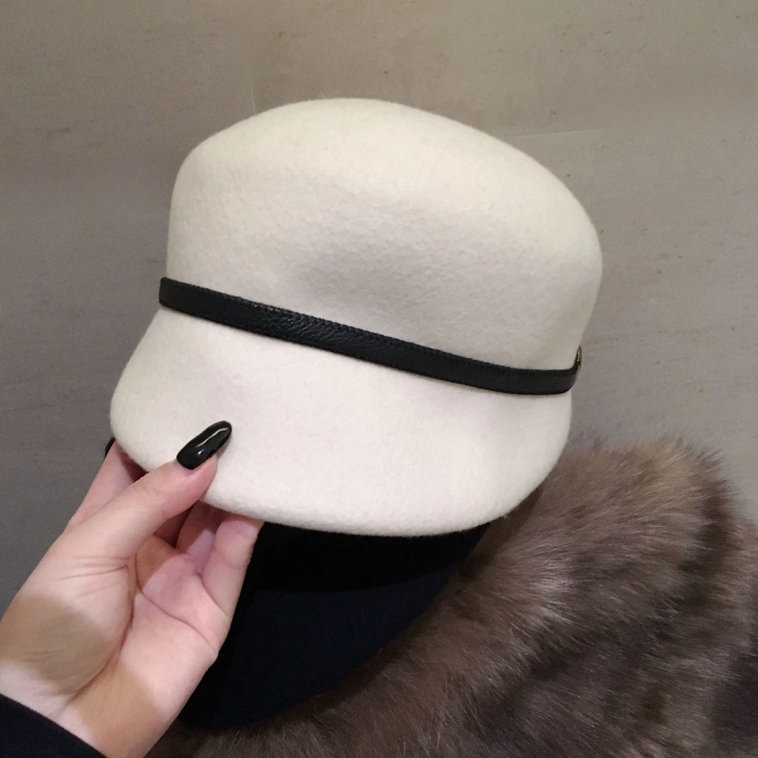 Yucii 秋冬短檐马术帽鸭舌帽女英伦礼帽显脸小报童帽女