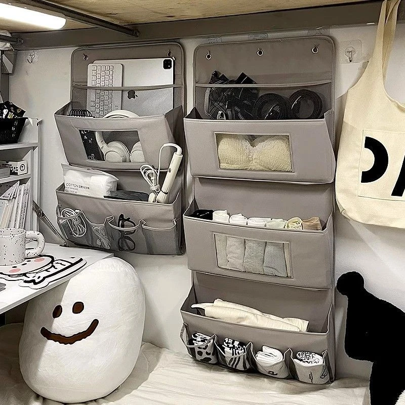 宿舍床上收纳挂袋衣柜挂式置物架内衣收纳盒收纳袋上铺置物袋J162