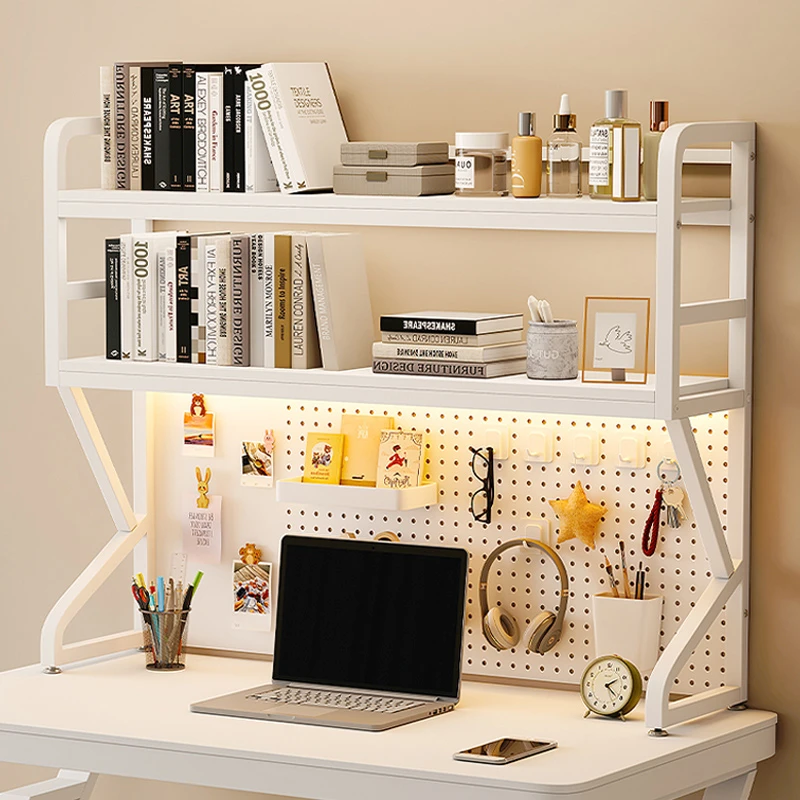 桌面多层简约书架多功能学生书桌上收纳置物架铁艺洞洞板可放桌面