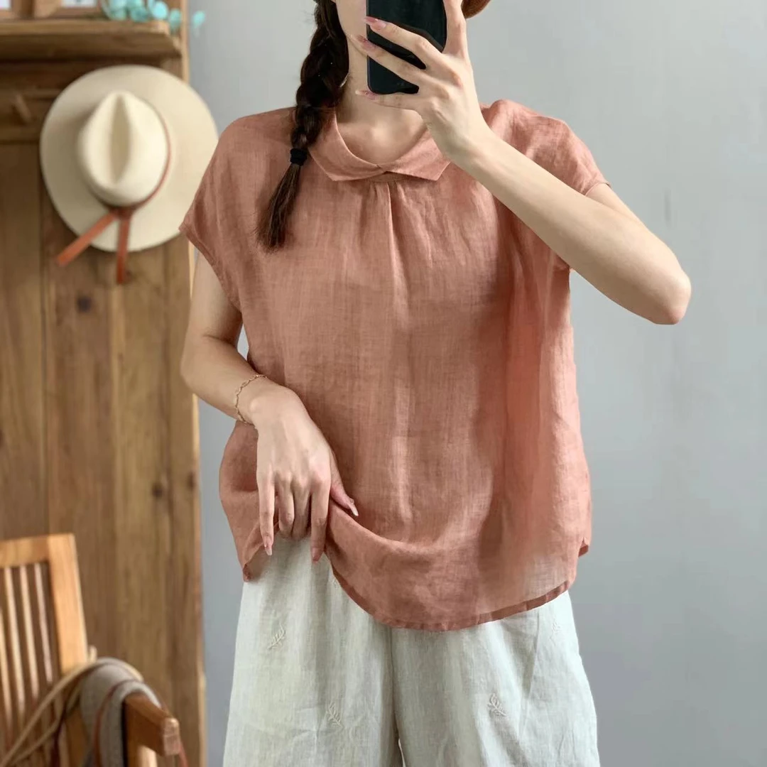 素心轻奢 文艺休闲风纯色百搭显瘦纯色衬衫