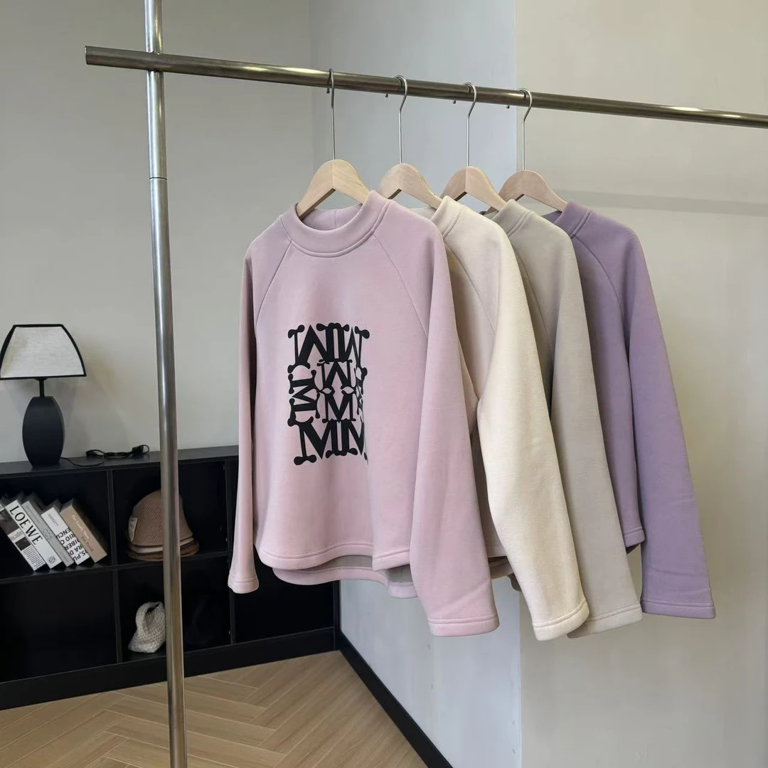 素心轻奢 2024冬季新款加绒加厚印花卫衣12590HSJ DY