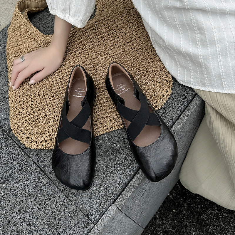 2.5cm/羊猪羊/百搭复古玛丽珍单鞋手工真皮法式风格