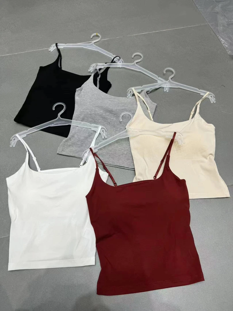 一体杯美背吊带女中长防走光性感打底背心