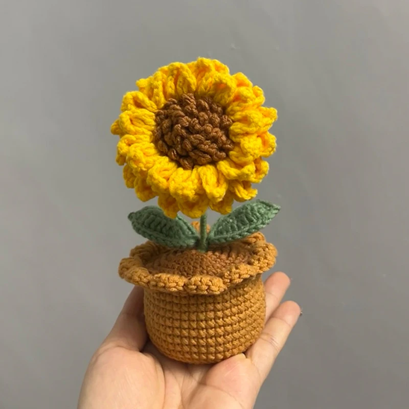 教师节礼物向日葵手工编织材料包针织毛线花束钩织葵花diy永生花