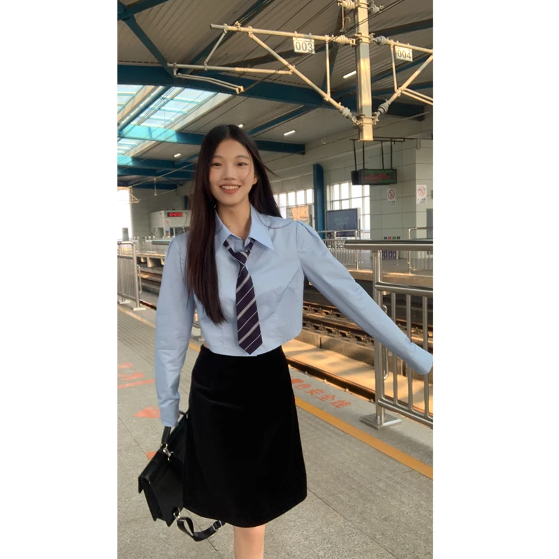 【学院衬衫】衬衫 时尚百搭修身显瘦学生衬衫233Y1470