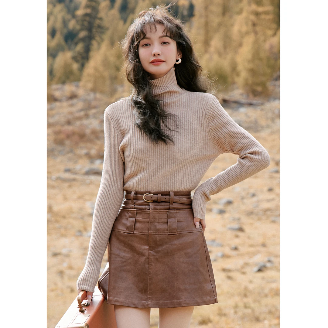 【谜秀】谜秀高领毛衣外穿百搭长袖内搭加厚针织打底衫MXC52Z0328